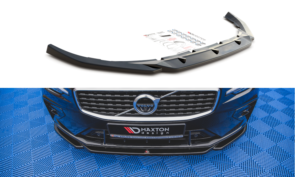 Front Ansatz V.2 für Volvo S60/V60 R-Design Mk3 schwarz Hochglanz
