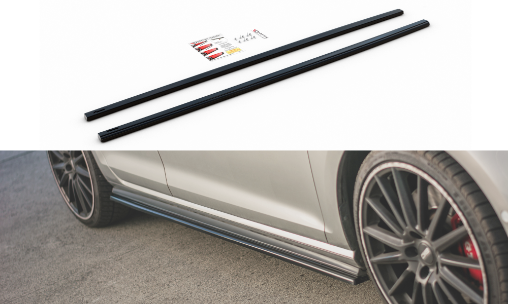 Seitenschweller Ansatz für V.2 für VW Golf 7 GTI (verengen) schwarz Hochglanz