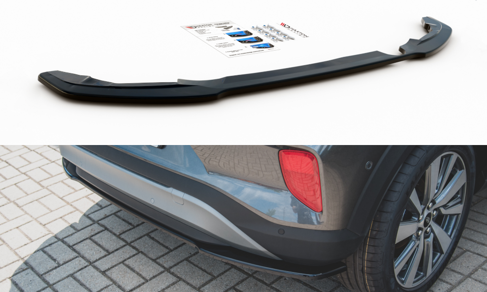 Mittlerer Diffusor Heck Ansatz für Ford Puma schwarz Hochglanz