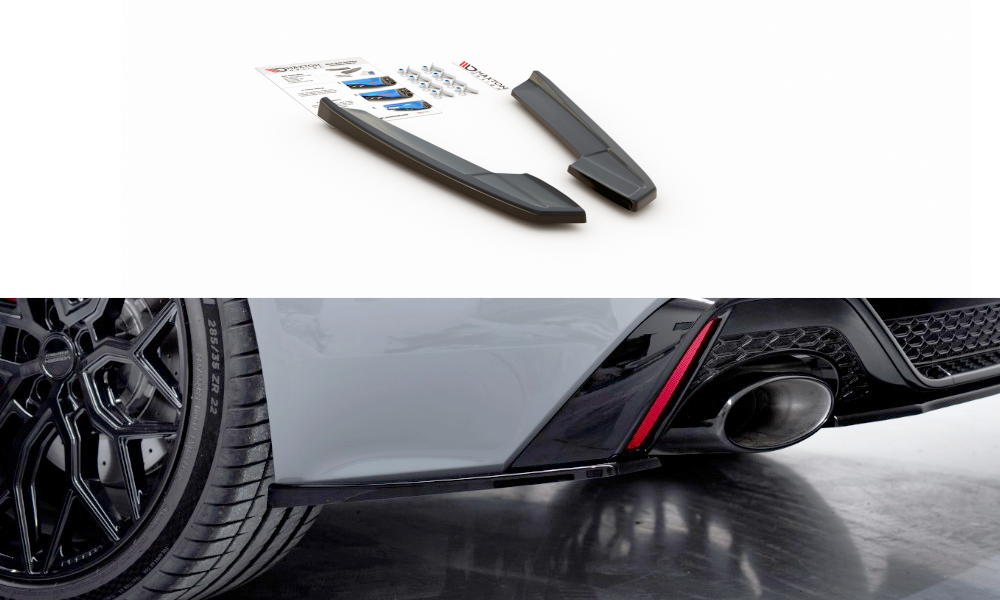 Heck Ansatz Flaps Diffusor V.1 für Audi RS6 C8 / RS7 C8 schwarz Hochglanz