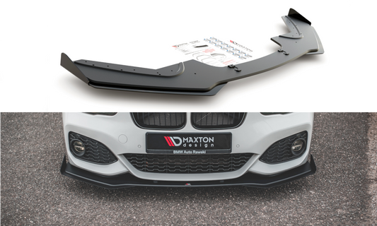 Robuste Racing Front Ansatz V.3 für passend +Flaps für BMW 1er F20 M-Paket Facelift / M140i  schwarz Hochglanz