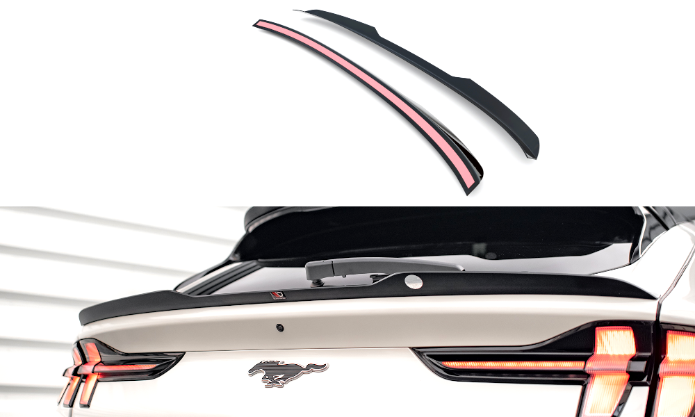 Niedriger Spoiler CAP für Ford Mustang Mach-E Mk1 schwarz Hochglanz