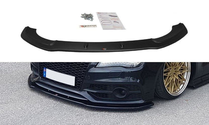 Front Ansatz V.2 für Audi A7 Mk1 S-Line schwarz Hochglanz
