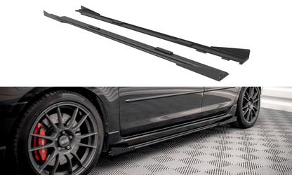 Street Pro Seitenschweller Ansatz für + Flaps Mazda 3 MPS Mk1 schwarz Hochglanz