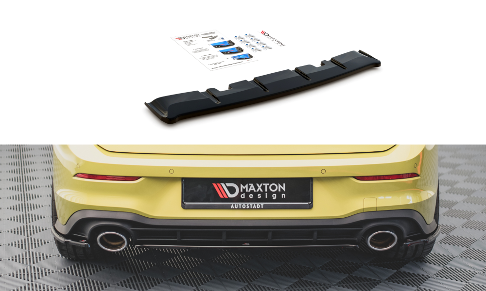 Mittlerer Diffusor Heck Ansatz für Volkswagen Golf 8 GTI Clubsport schwarz Hochglanz