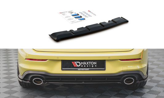 Mittlerer Diffusor Heck Ansatz für Volkswagen Golf 8 GTI Clubsport schwarz matt