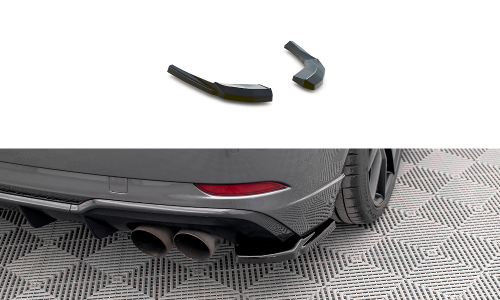 Heck Ansatz Flaps Diffusor für Audi S3 Sportback 8V Facelift schwarz matt