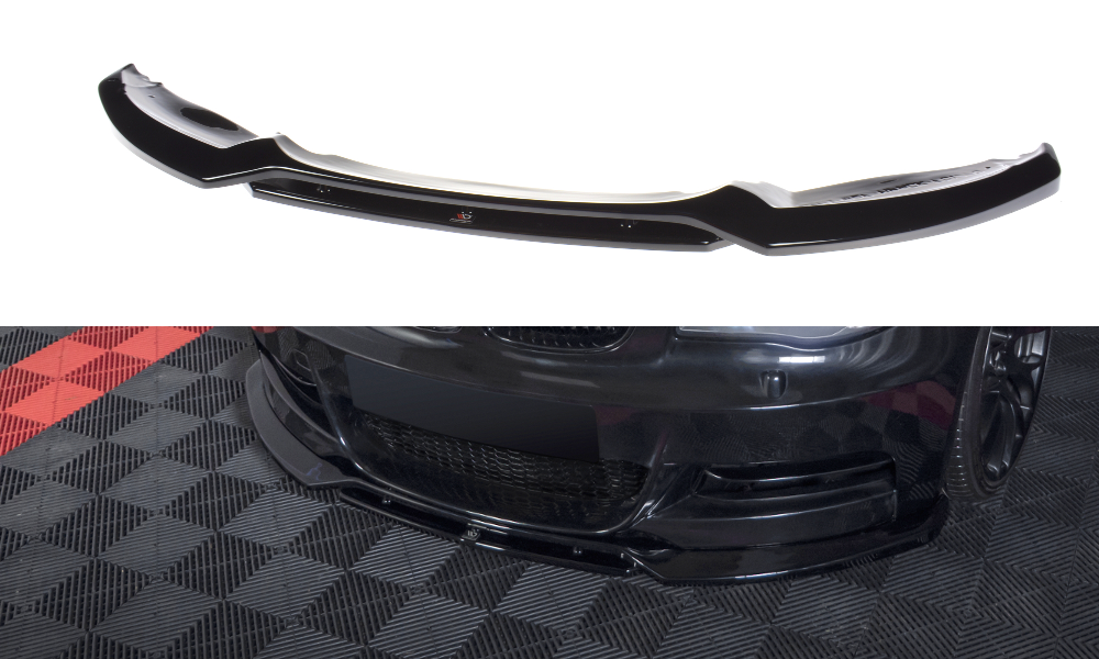 Front Ansatz V.1 für BMW 1er E82 FACELIFT M Paket  schwarz Hochglanz