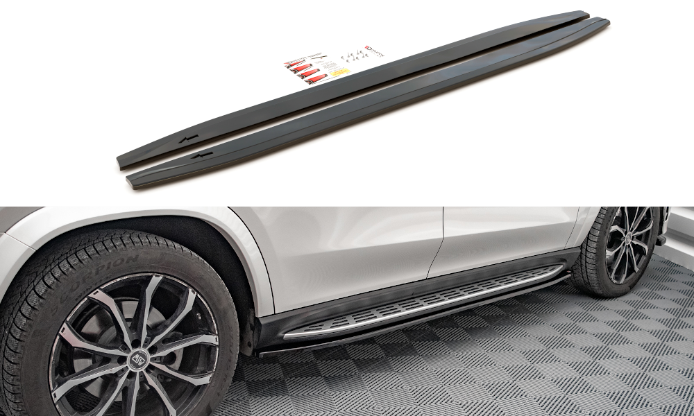 Seitenschweller Ansatz für Mercedes-Benz GLS AMG-Line X167 schwarz Hochglanz