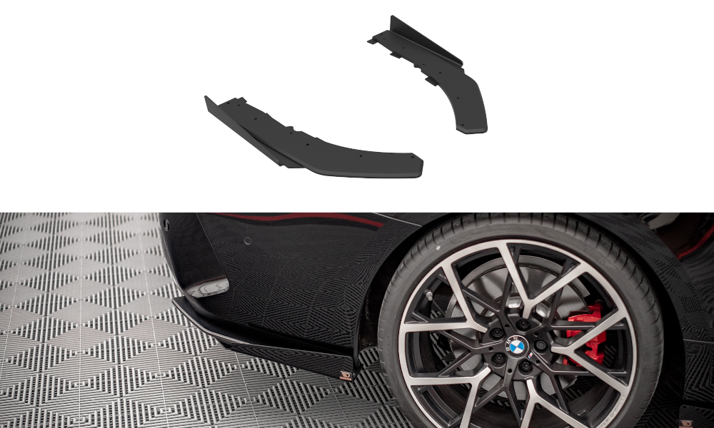 Street Pro Heck Ansatz Flaps Diffusor +Flaps für BMW 4er M-Paket G22 schwarz Hochglanz
