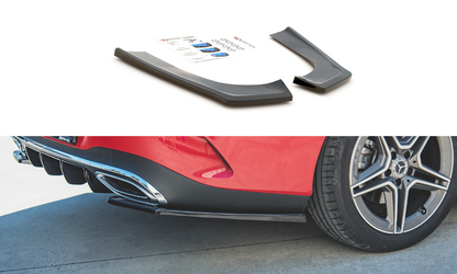 Heck Ansatz Flaps Diffusor für Mercedes-Benz CLA Shooting Brake AMG-Line X118 Carbon Look