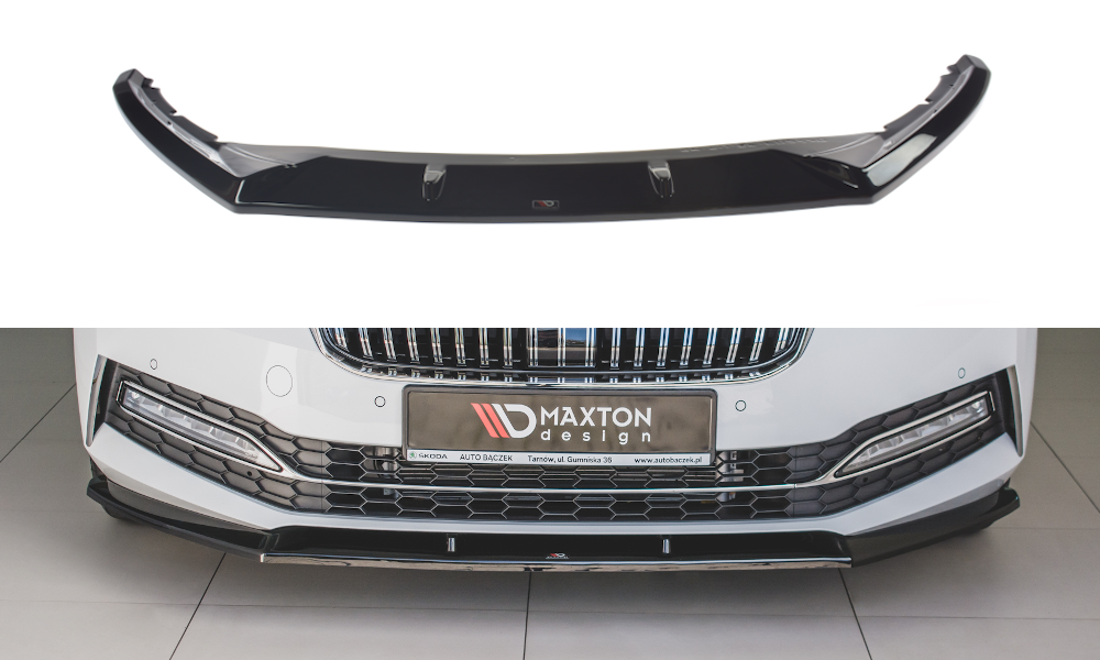 Front Ansatz V.2 für Skoda Superb Mk3 FL schwarz matt