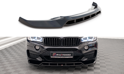 Front Ansatz V.2 für BMW X6 M-Paket F16 schwarz Hochglanz
