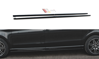 Seitenschweller Ansatz für Mercedes-Benz V-Klasse Long AMG-Line W447 Facelift schwarz Hochglanz