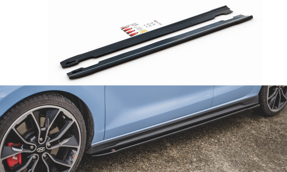 Seitenschweller Ansatz für V.4 Hyundai I30 N Mk3 / Mk3 FL Hatchback/ Fastback schwarz matt