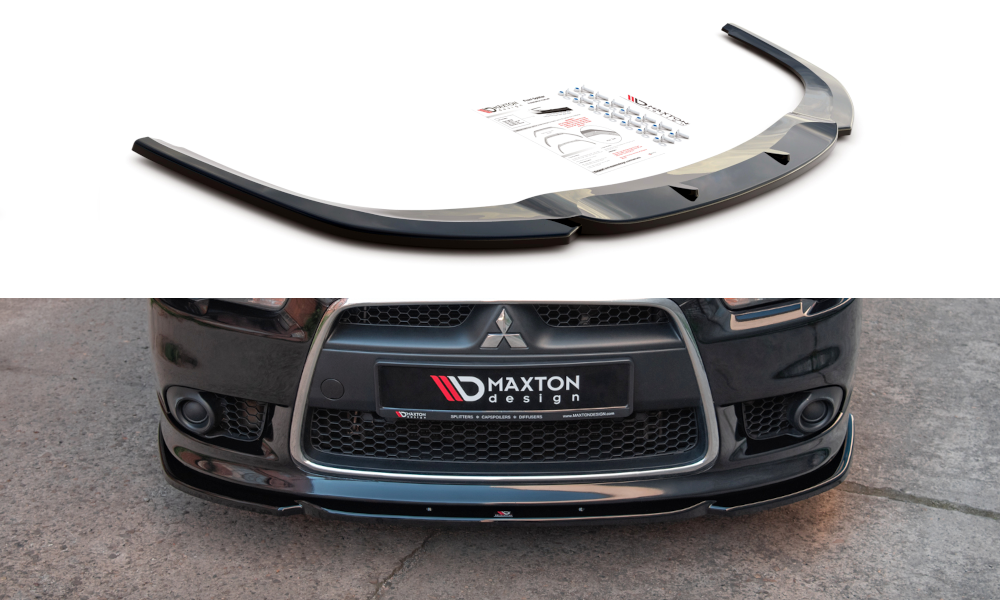 Front Ansatz für Mitsubishi Lancer Sportback Mk8 schwarz Hochglanz