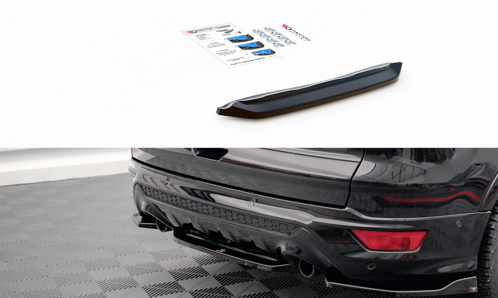 Mittlerer Diffusor Heck Ansatz für Ford Escape ST-Line Mk3 Carbon Look