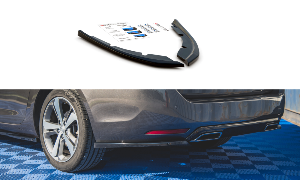 Heck Ansatz Flaps Diffusor für Peugeot 308 SW Mk2 Facelift schwarz matt