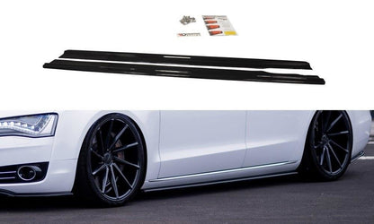 Seitenschweller Ansatz für Audi A8 D4 schwarz matt