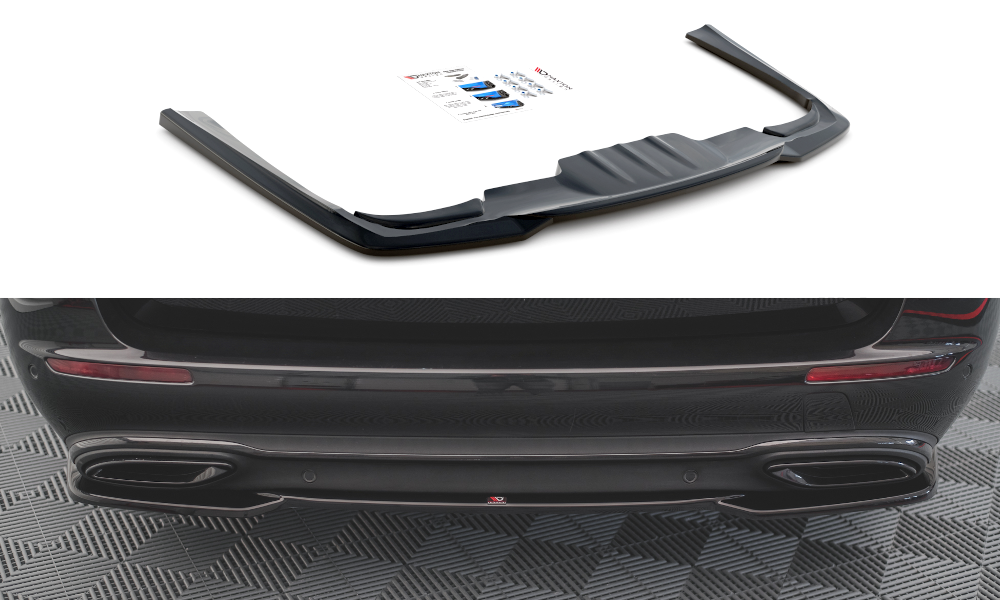 Mittlerer Diffusor Heck Ansatz für Mercedes-Benz E W213 schwarz Hochglanz