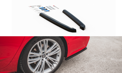 Heck Ansatz Flaps Diffusor für Audi S7 C8 schwarz Hochglanz