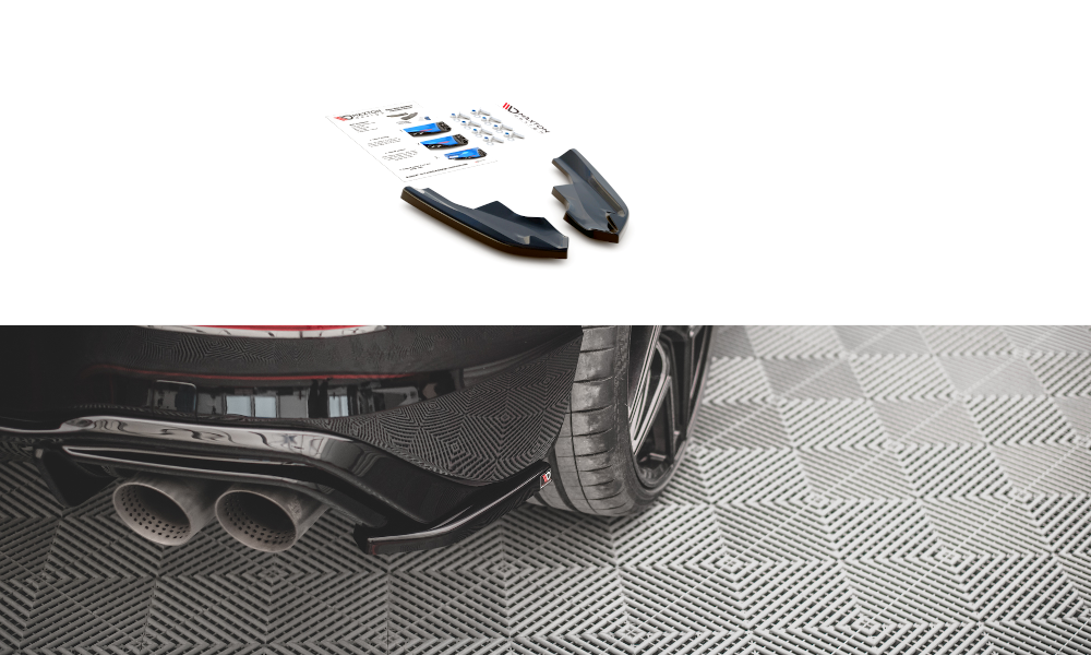 Heck Ansatz Flaps Diffusor V.4 für Volkswagen Golf R Mk8 schwarz matt