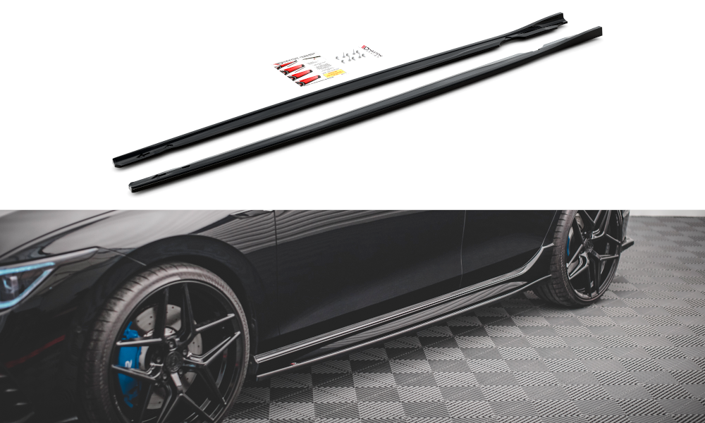 Seitenschweller Ansatz für V.2 für Volkswagen Golf R Mk8 schwarz Hochglanz