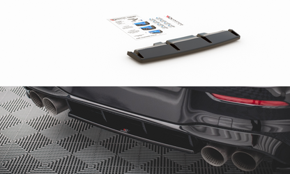 Mittlerer Diffusor Heck Ansatz für Volkswagen Golf R Mk8 schwarz matt