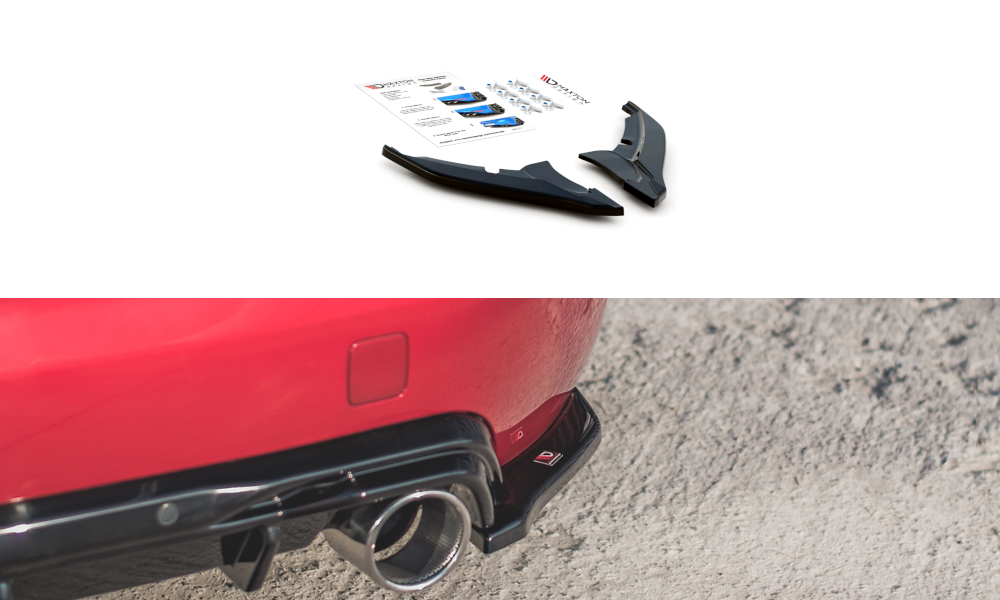 Heck Ansatz Flaps Diffusor für Peugeot 308 GT Mk2 Facelift Carbon Look