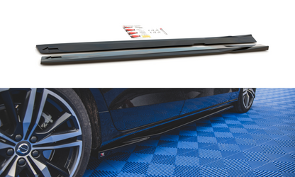 Seitenschweller Ansatz für V.1 für Volvo S60/V60 R-Design Mk3 schwarz Hochglanz