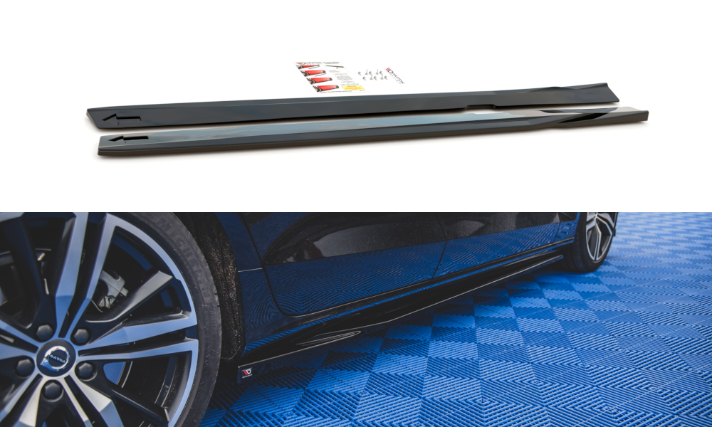 Seitenschweller Ansatz für V.1 für Volvo S60/V60 R-Design Mk3 schwarz matt