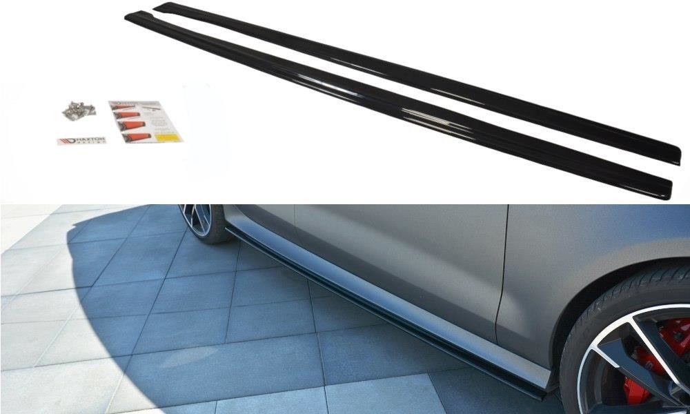 Seitenschweller Ansatz für Audi RS7 C7 FL schwarz Hochglanz