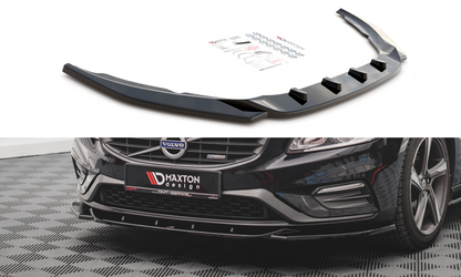 Front Ansatz V.2 für Volvo S60 R-Design Mk2 schwarz Hochglanz