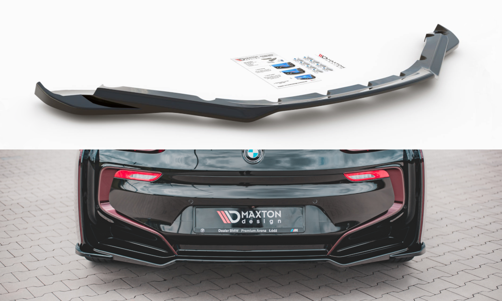 Mittlerer Diffusor Heck Ansatz für BMW i8 schwarz matt