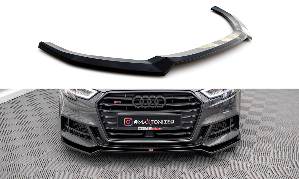 Front Ansatz V.2 für Audi S3 Sportback 8V Facelift schwarz Hochglanz
