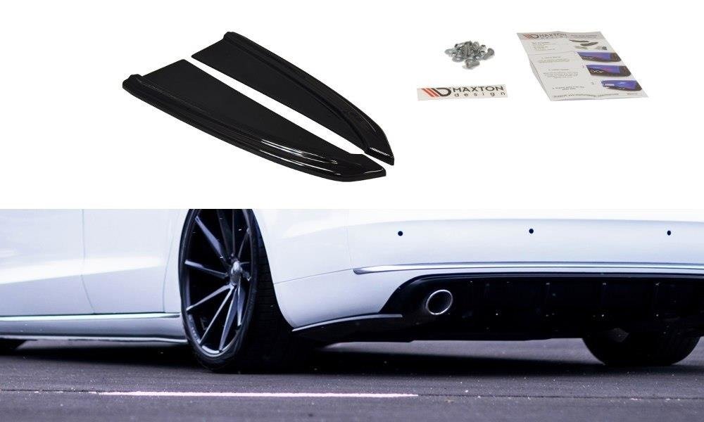 Heck Ansatz Flaps Diffusor für Audi A8 D4 schwarz matt