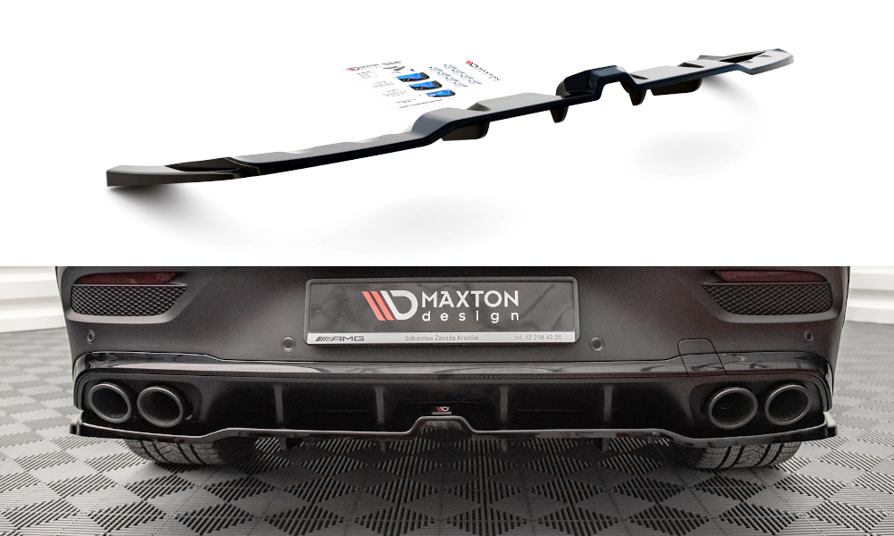 Mittlerer Diffusor Heck Ansatz DTM Look für Mercedes-AMG GLE Coupe C167 schwarz matt