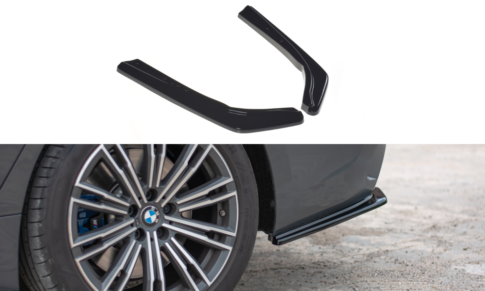 Heck Ansatz Flaps Diffusor für BMW 3er G20 M Paket schwarz matt