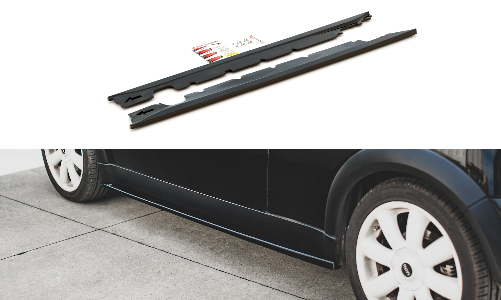 Seitenschweller Ansatz für Mini Cooper / One R50 schwarz matt