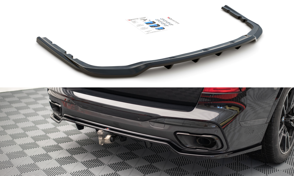Mittlerer Diffusor Heck Ansatz DTM Look für BMW X7 M G07 schwarz Hochglanz