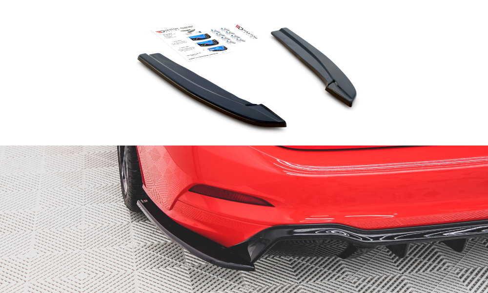 Heck Ansatz Flaps Diffusor V.3 für Ford Focus ST-Line Kombi Mk4 schwarz matt