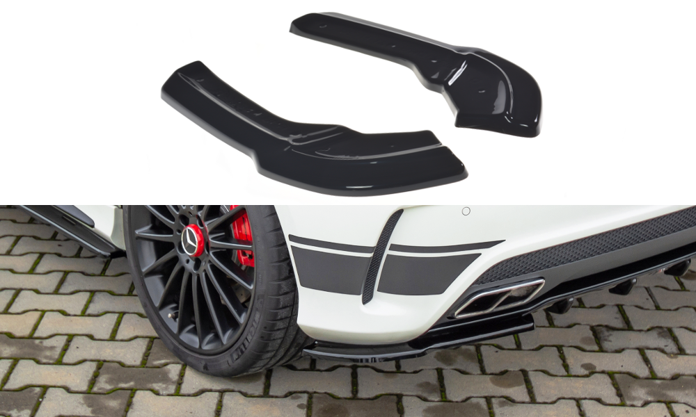 Heck Ansatz Flaps Diffusor für Mercedes A45 AMG W176 schwarz matt