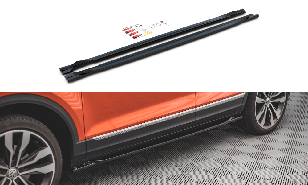 Seitenschweller Ansatz für Volkswagen T-Roc Mk1 schwarz matt