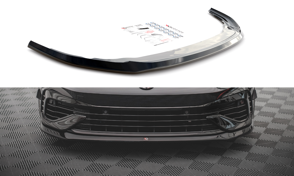 Front Ansatz V.5 für Volkswagen Golf R Mk8 schwarz Hochglanz