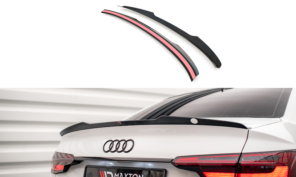 Spoiler CAP für Audi A4 Limousine B9 Facelift schwarz Hochglanz