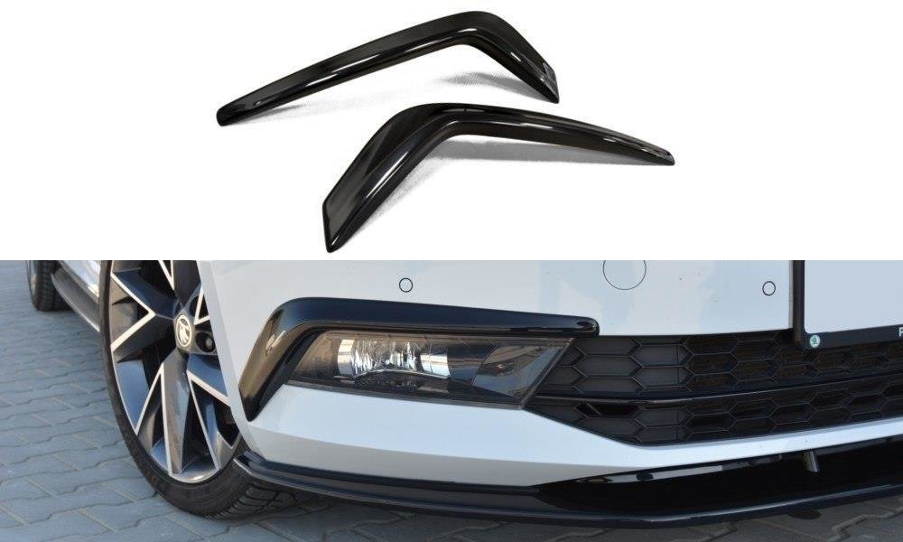Nebelleuchten Abdeckung für SKODA SUPERB III schwarz matt