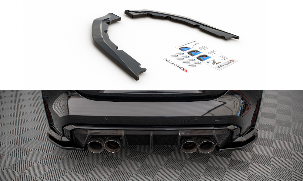 Heck Ansatz Flaps Diffusor für BMW M4 G82 schwarz matt