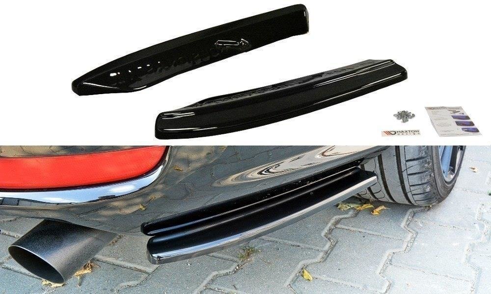Heck Ansatz Flaps Diffusor für VOLVO V50F R-DESIGN schwarz matt