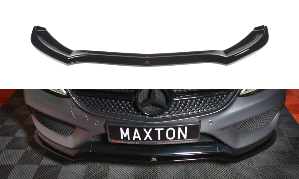 Front Ansatz V.1 für MERCEDES- BENZ C-KLASSE W205 COUPE AMG-LINE schwarz Hochglanz