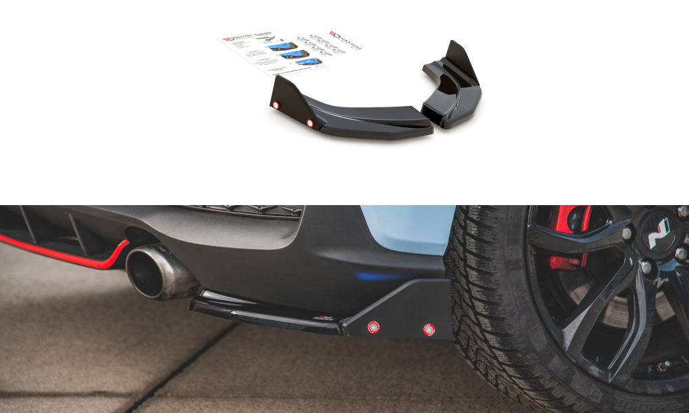 Heck Ansatz Flaps Diffusor +Flaps für V.6 Hyundai I30 N Mk3 Hatchback